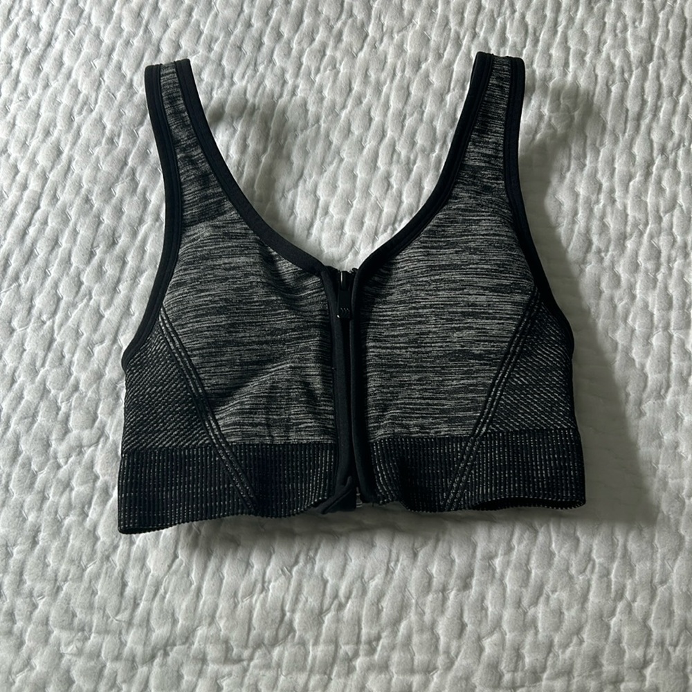Dark grey zip & adjustable sports bra - Target - size xs